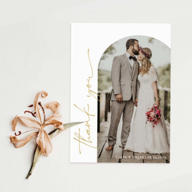 Arch Frame Wedding Photo Thank You Card (Creator Uploaded)