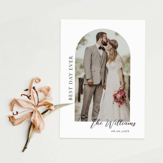 Arch Frame Wedding Photo Thank You Card (Creator Uploaded)