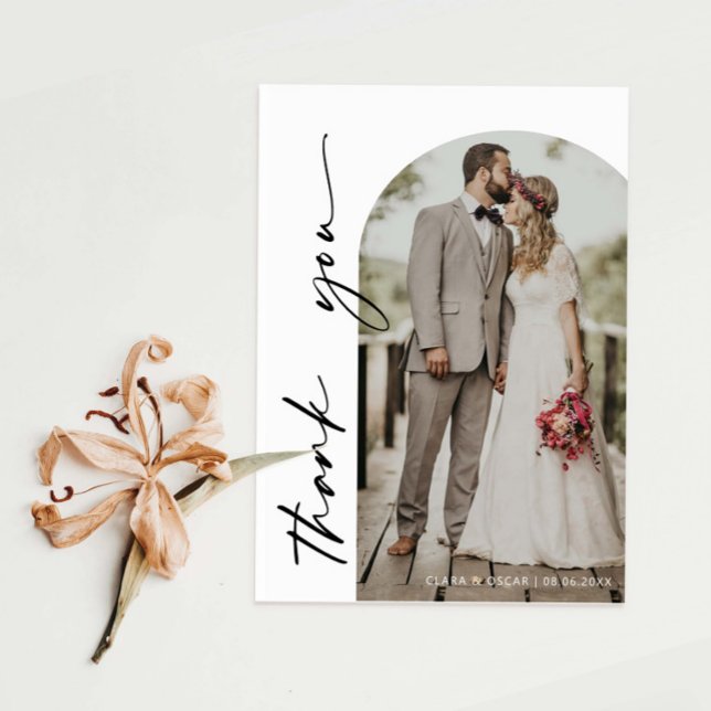 Arch Frame Wedding Photo Thank You Card (Creator Uploaded)