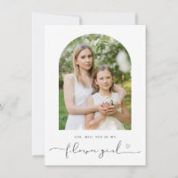 Arch frame will you be my flower girl card