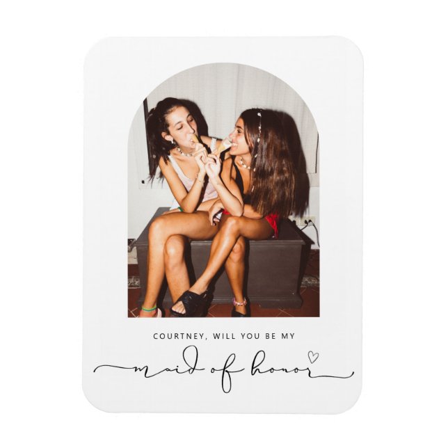 Arch frame will you be my maid of honour magnet (Vertical)