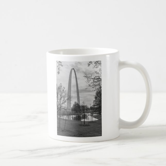 Arch From The Park Grayscale Coffee Mug (Right)