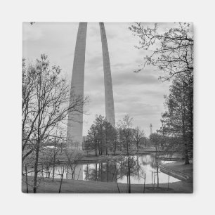 Arch From The Park Grayscale Magnet
