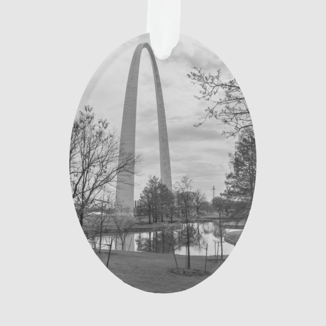 Arch From The Park Grayscale Ornament (Back)