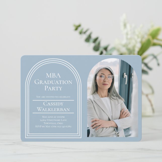 Arch Graduate MBA Photo Graduation Invitation (Standing Front)