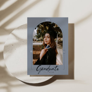 Arch Graduation Announcement  Silv Foil Invitation
