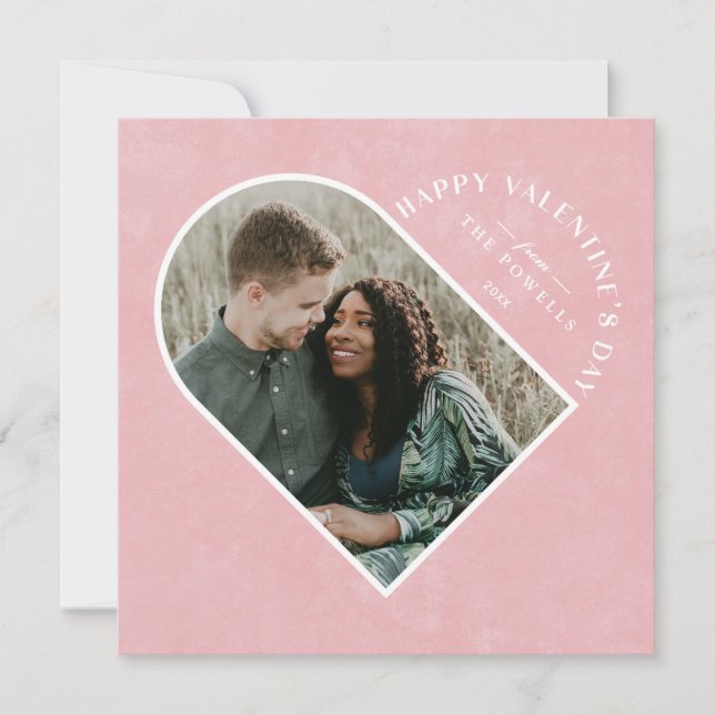 Arch Heart Valentine's Day Photo Card - Pink (Front)