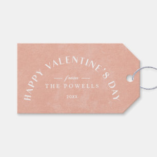 Arch Heart Valentine's Day Photo Gift Tag - Peach