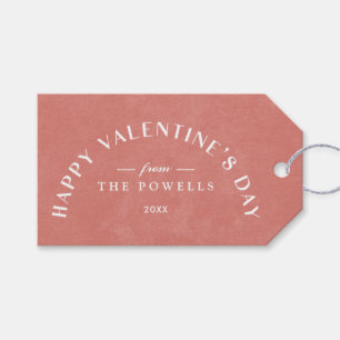 Arch Heart Valentine's Day Photo Gift Tag - Salmon