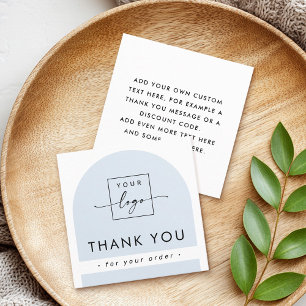 Arch light dusty blue business thank you insert