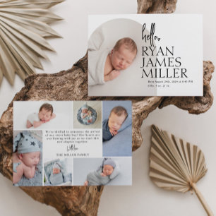 Arch Minimal Modern Baby Photo Birth Announcement