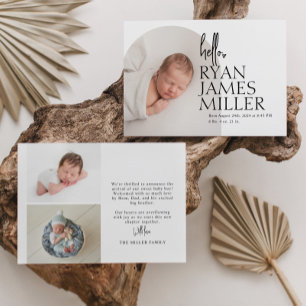 Arch Minimal Modern Baby Photo Birth Announcement