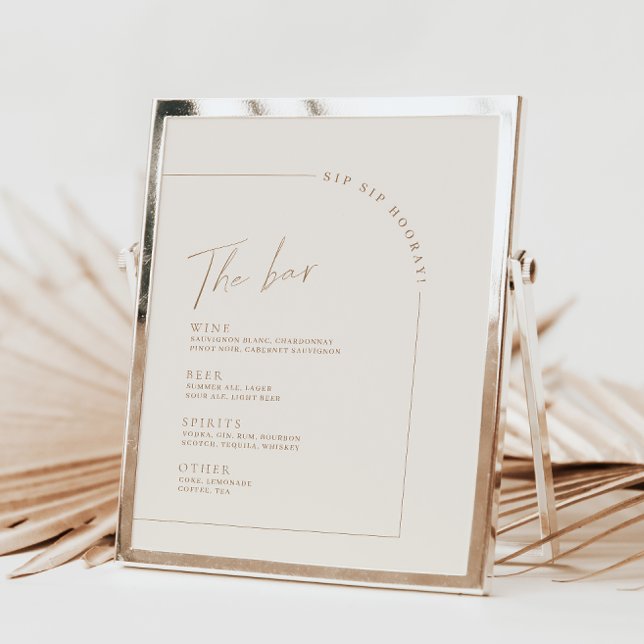 Arch Minimalist Calligraphy Wedding Bar Menu (Creator Uploaded)