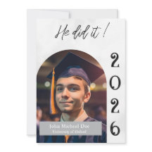 Arch Minimalist Photo Graduation Party Invitation