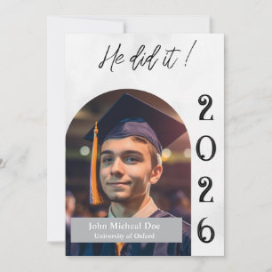 Arch Minimalist Photo Graduation Party Invitation