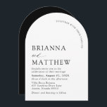 Arch Modern Black & White Minimalist Wedding Invitation<br><div class="desc">An elegant and stylish wedding invitation design featuring a modern arch layout in a sleek black and white minimalist theme. The invitation showcases clean lines and a sophisticated typography layout, using bold sans-serif fonts paired with subtle script accents. The arch serves as the centerpiece, with key wedding details such as...</div>