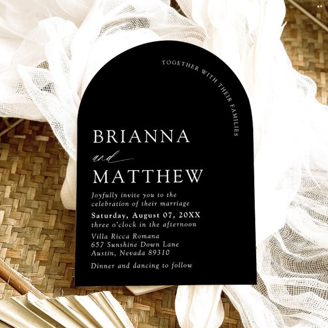 Arch Modern Black & White Minimalist Wedding Invitation (Arch Modern Black & White Minimalist Wedding Invitation)