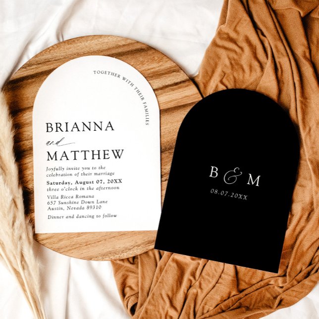 Arch Modern Black & White Minimalist Wedding Invitation (Arch Modern Black & White Minimalist Wedding Invitation)