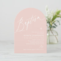 Arch Modern Dusty Pink Cross Baby Girl Baptism