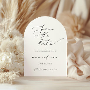 ARCH Modern Minimalist Calligraphy Save the date Invitation
