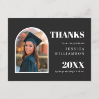 Arch Modern Minimalist Photo Graduation Thank You