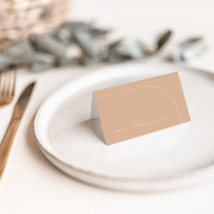 Arch Modern Minimalist Tan Boho Wedding Guest Place Card