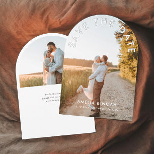 Arch Modern Photo Wedding Save The Date Invitation
