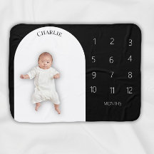 Arch Monthly Milestone Blanket Custom Name