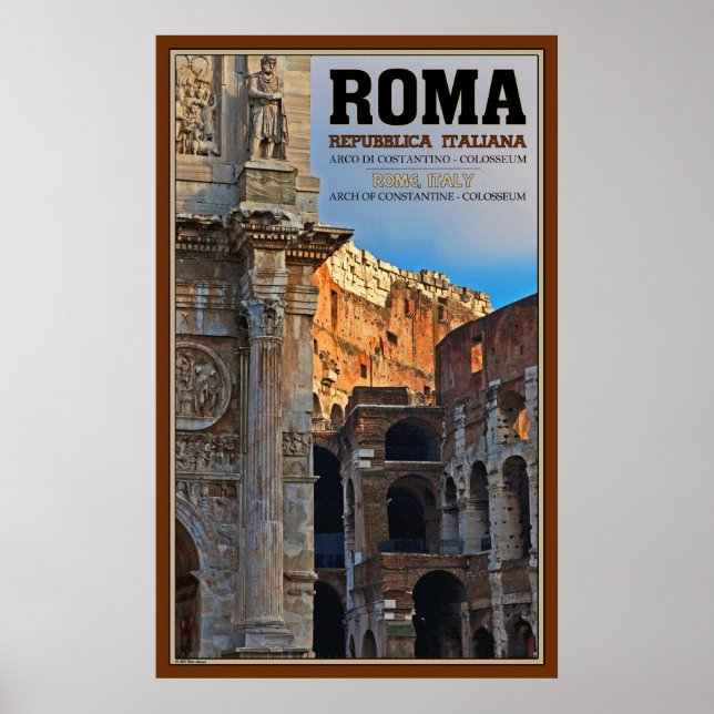 Arch of Constantine and the Colosseum Poster (Front)
