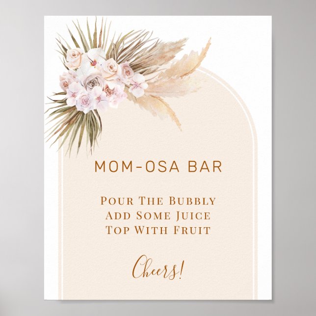 Arch Orchard Pampas Grass Baby Shower Mom-osa Sign (Front)