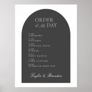 Arch Order of Day Wedding Event Time Welcome Sign 