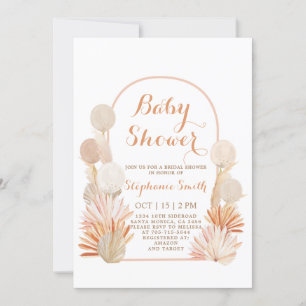 Arch Pampas Grass balloons Baby Shower Invitation