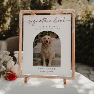 Arch Pet Photo Signature Drink Wedding Bar Sign