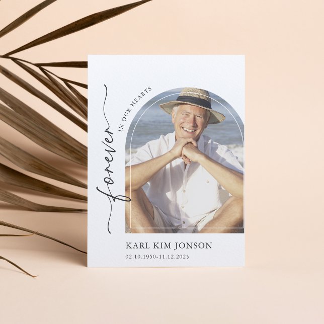 Arch Photo Calligraphy Script Sympathy Funeral Thank You Card (Creator Uploaded)