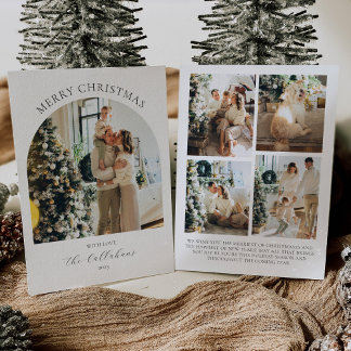 Arch Photo Christmas Card with Photo Collage