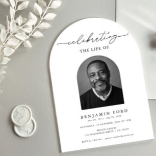 Arch Photo Funeral Memorial Celebration of Life Invitation