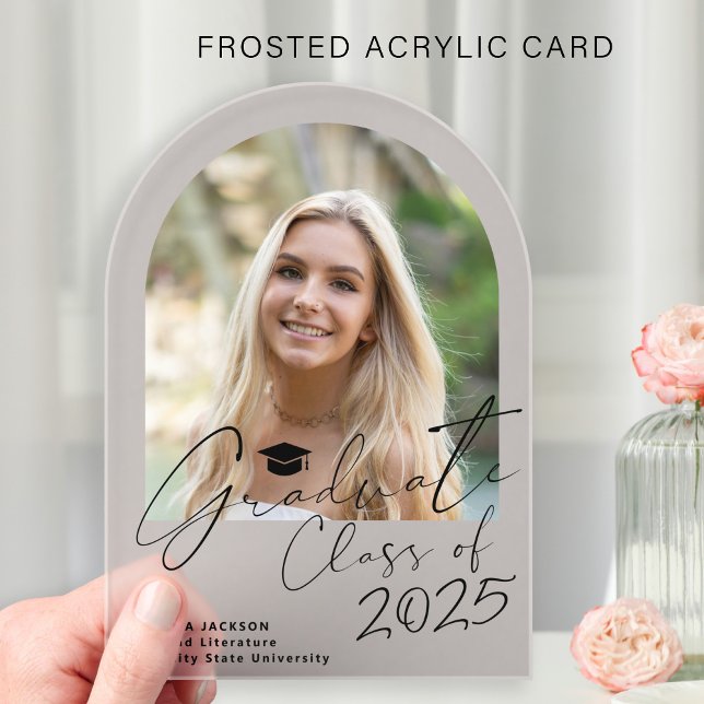 Arch photo graduate script graduation year acrylic invitations (Creator Uploaded)