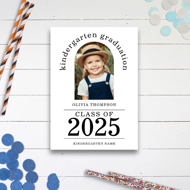 Arch Photo Kindergarten Graduate 2025 Announcement (front view)
