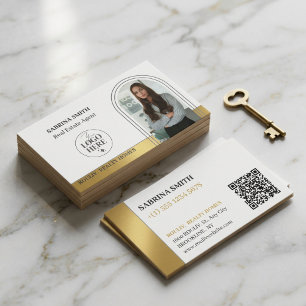Arch Photo Logo & QR Code Realtor   Real Estate  Business Card