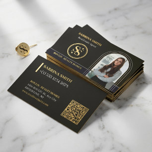 Arch Photo Logo & QR Code Realtor   Real Estate  Business Card