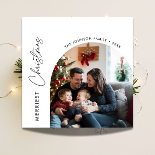 Arch Photo Merriest Christmas Family With Baby  Holiday Card