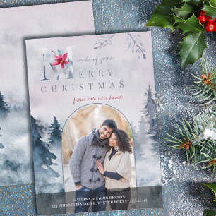 Arch Photo Merry Christmas from New Home Forest Announcement