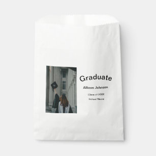 arch photo modern elegant simple  graduation party favour bag