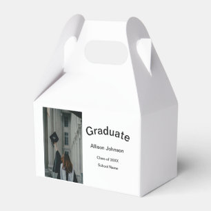 arch photo modern elegant simple graduation party favour box