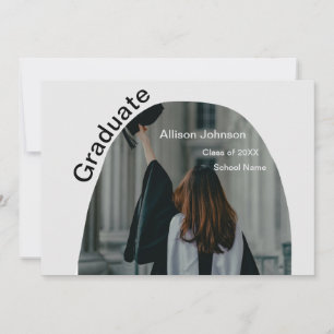 arch photo modern elegant simple  graduation party invitation