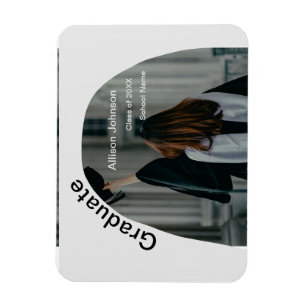 arch photo modern elegant simple graduation party magnet