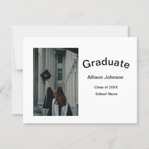 arch photo modern elegant simple graduation party postcard