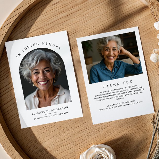 Arch Photo Modern Loving Memory Funeral Thank You Card (Creator Uploaded)