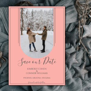 Arch Photo Save the Date Coral