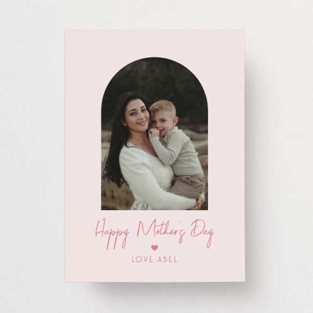 Arch Photo Script Heart Happy Mother's Day Card (Creator Uploaded)